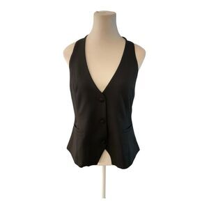 Allegra K Elegant Black Tuxedo Vest‎